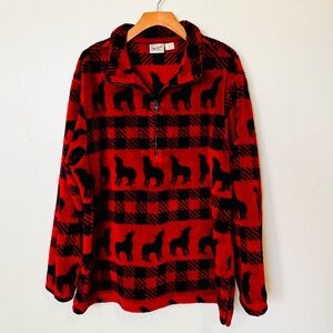 Vintage Woolrich “Wolf & Buffalo Plaid” Sherpa Fleece